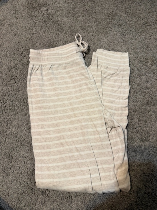 Madewell Pants - Madewell Light Beige Striped Lounge Pants